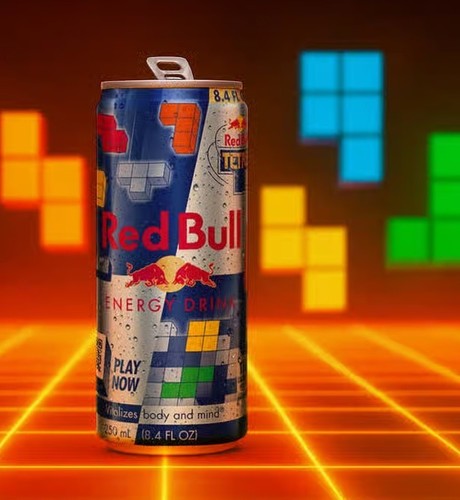 Red bull energy drink tetris - bull,